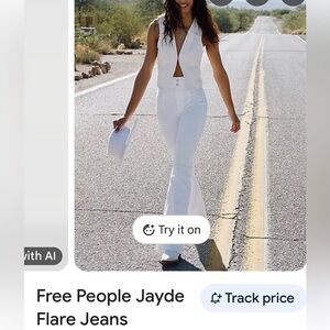 White Free People jeans size 28 Jayde style
